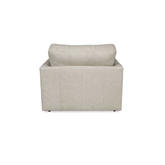 Hokku Designs Benoni Leather Chair And A Half Wayfair